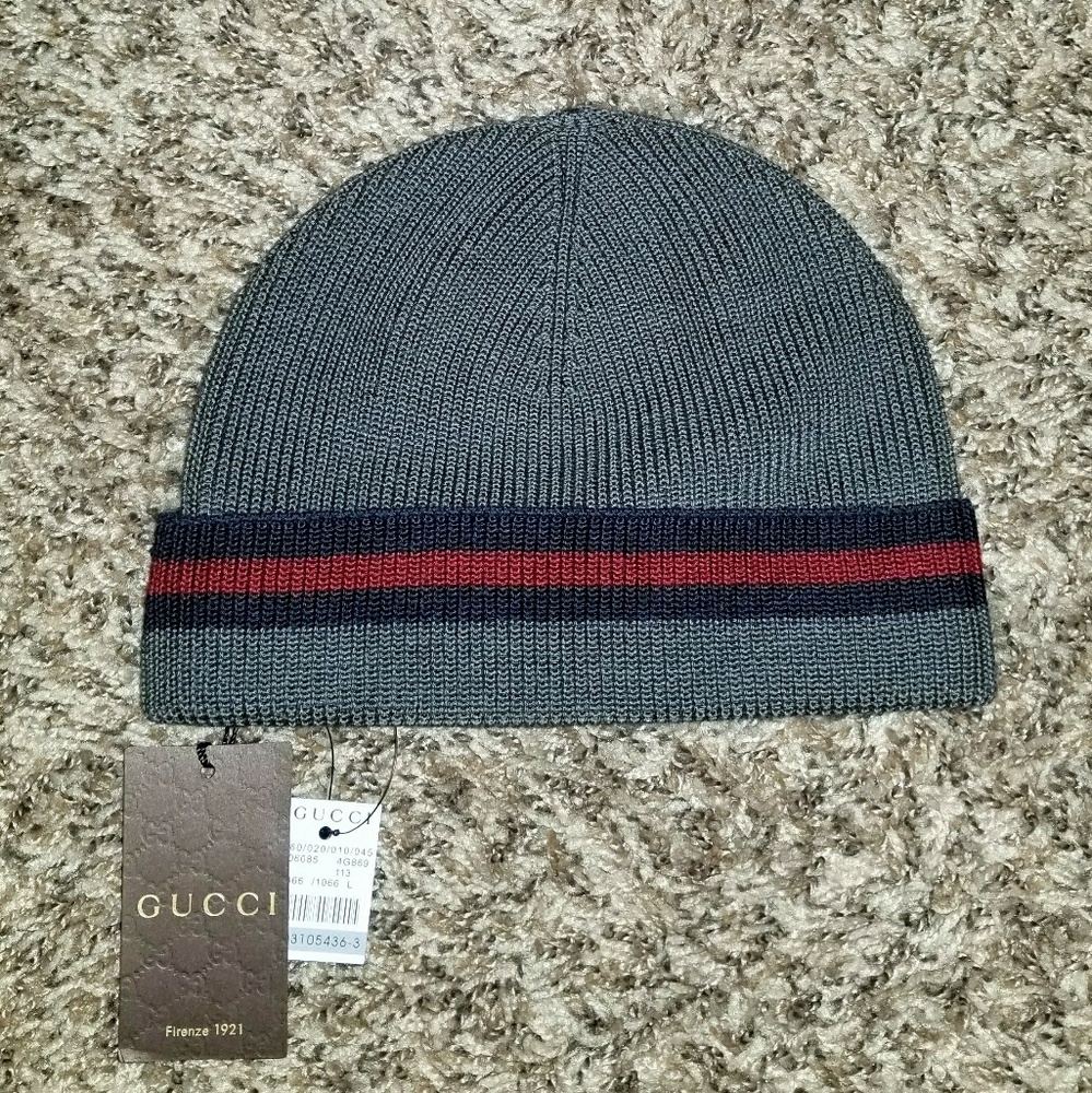 SOLD!GUCCI BEANIE HAT WEB(BLUE/RED/BLUE) AUTHENTIC